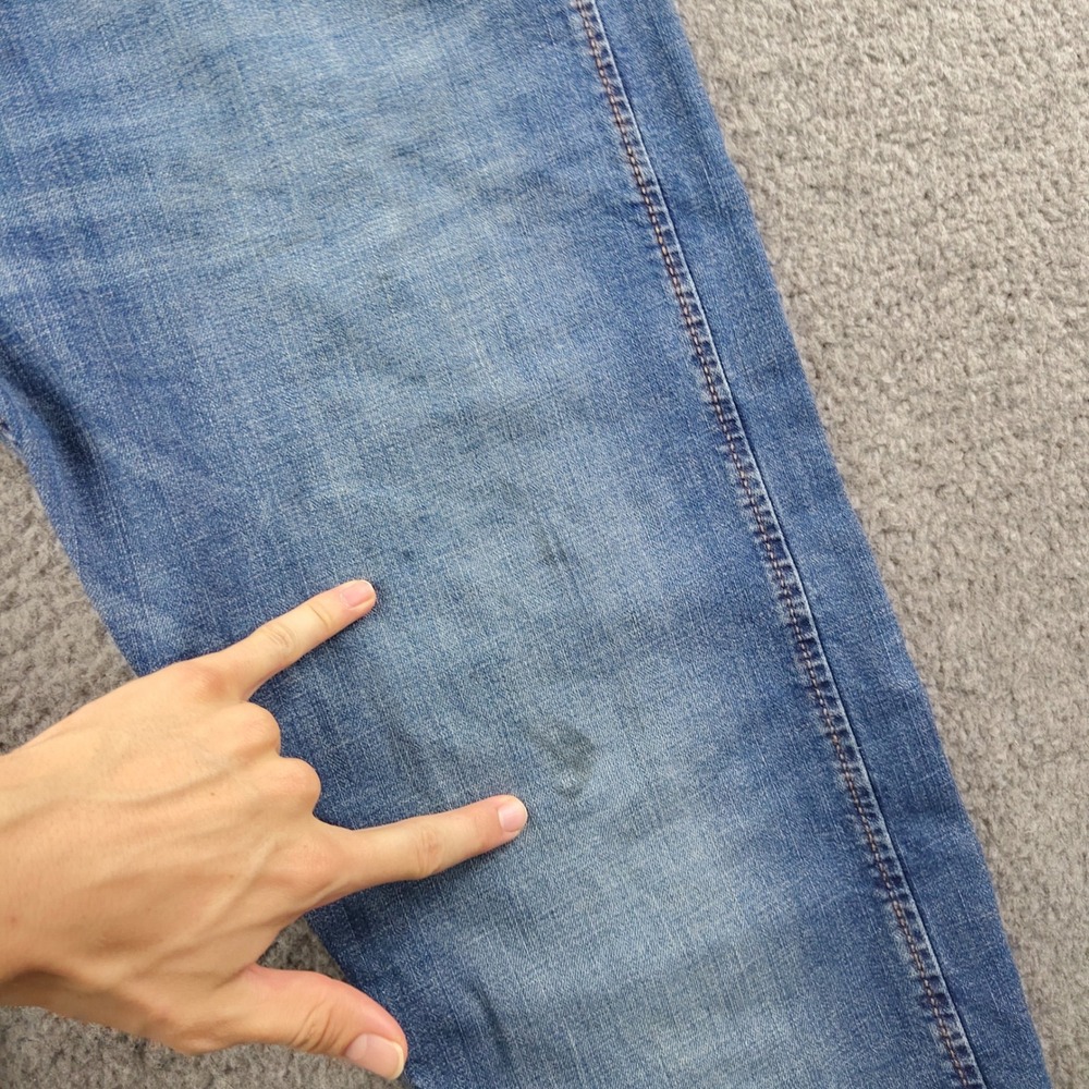 Wrangler Retro Slim Straight Jeans Mens 38x31 Blue Denim Workwear Western Rodeo - Picture 6 of 8